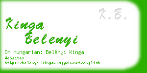 kinga belenyi business card